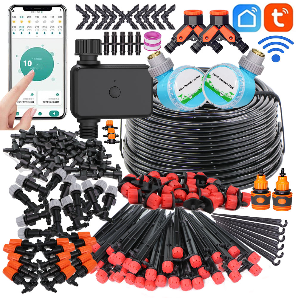 Smart Garden At Home - ระบบรดน้ำในสวนอัจฉริยะ30-50ม. ตัวหยดแบบปรับได้หัวฉีดทำความเย็นละอองอุปกรณ์ชลประทานอัตโนมัติสำหรับเรือนกระจก