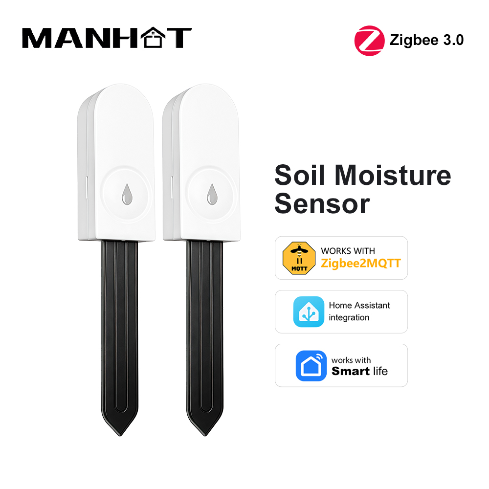 Smart Garden At Home - เซ็นเซอร์วัดความชื้นในดิน Zigbee 3.0 พร้อมวัดอุณหภูมิและความชื้น เครื่องวัดอุณหภูมิและความชื้นสำหรับระบบอัตโนมัติในสวน ระบบตรวจจับการรดน้ำ