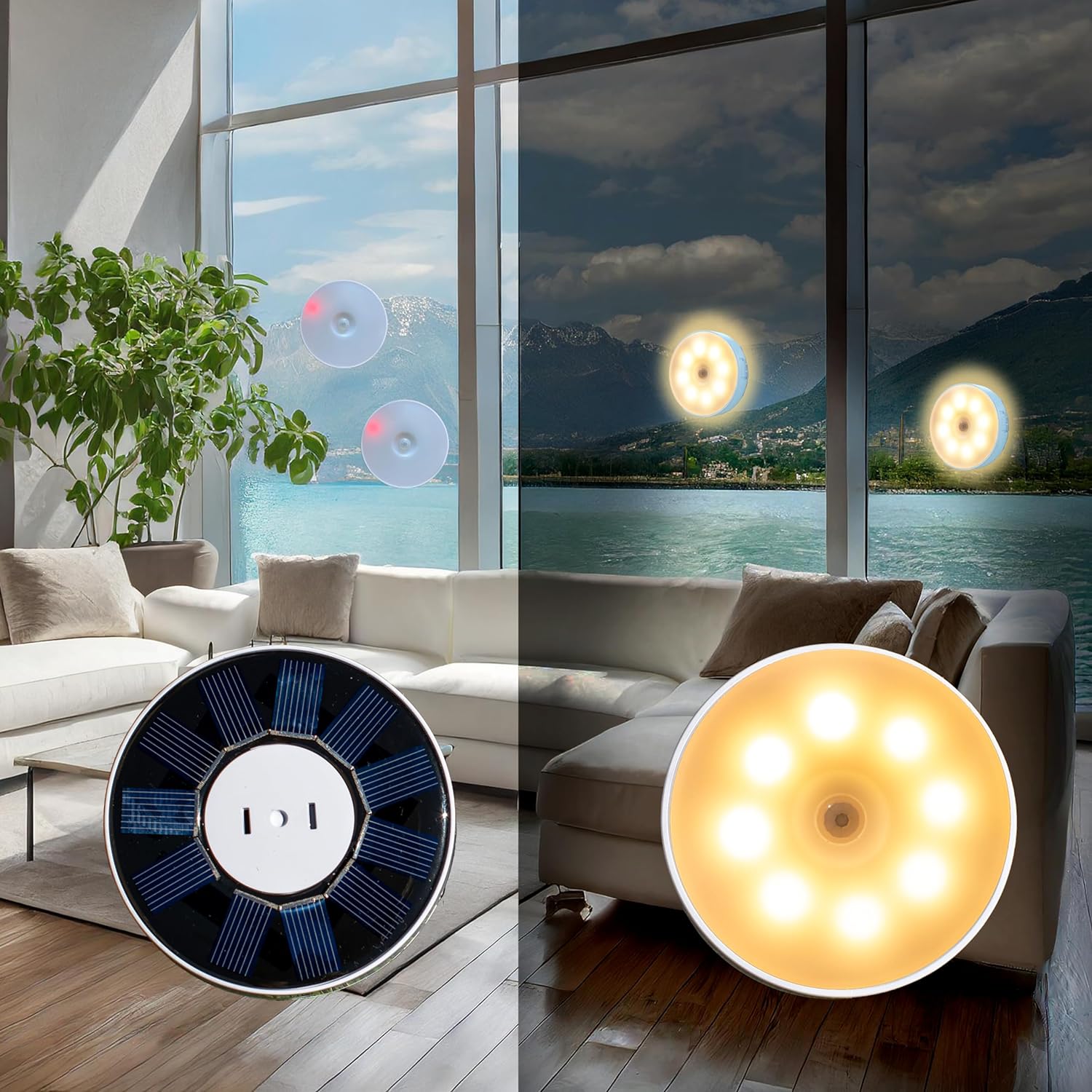 Smart Led Garden - เซ็นเซอร์ตรวจจับความเคลื่อนไหว โคมไฟกลางคืนแบบชาร์จไฟได้ USB พลังงานแสงอาทิตย์ ไฟสวน LED
