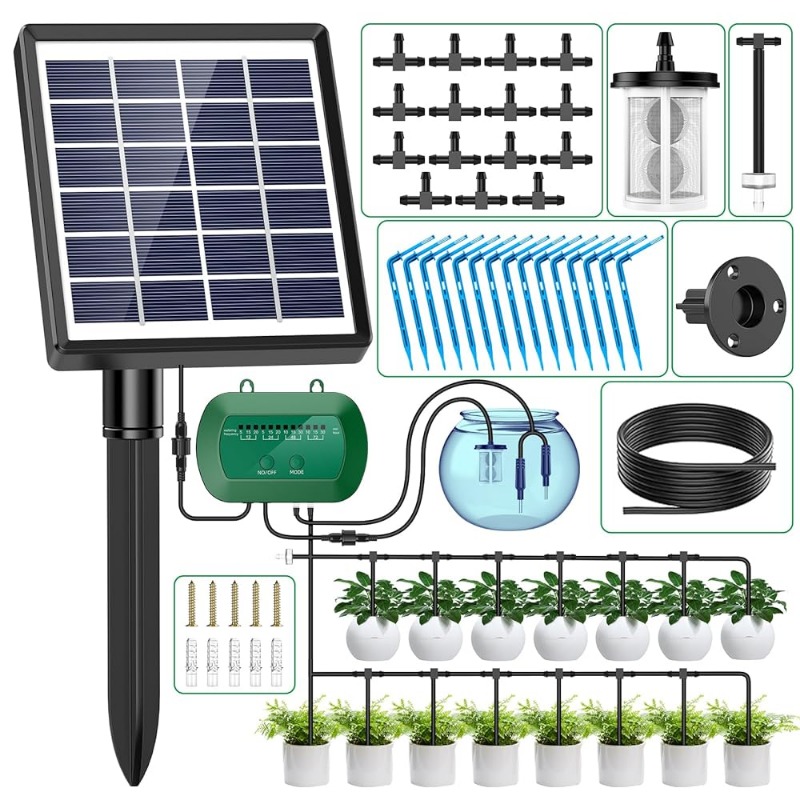 Smart Garden Click And Grow - พลังงานแสงอาทิตย์อัจฉริยะชลประทานชุด 6V 2W ในตัว 1800mAh แบตเตอรี่ชลประทานสําหรับกระถางต้นไม้