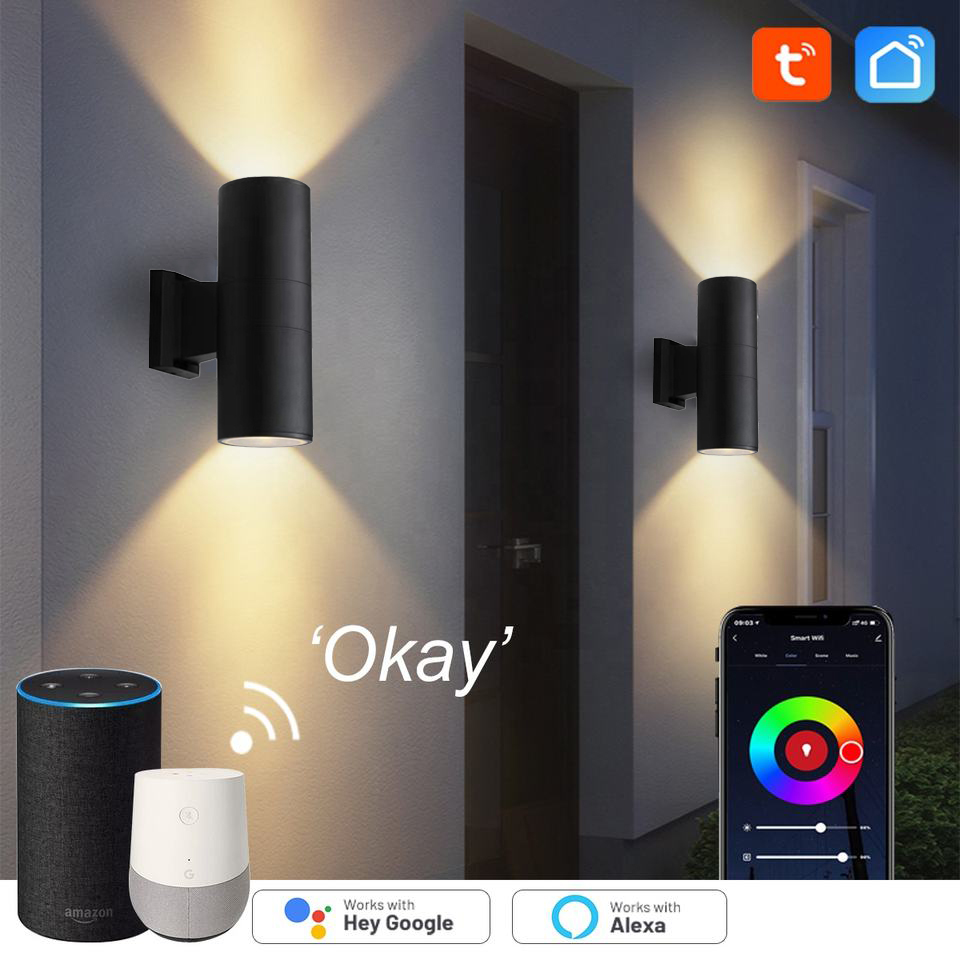 Smart Zigbee Garden Light - โคมไฟติดผนังภายนอก Smart Life ZigBee/WiFi RGBCW พร้อมแสงสว่างขึ้น-ลง