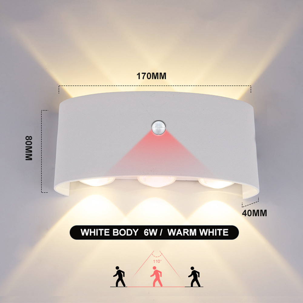 Smart Led Garden - PIR Motion Sensor โคมไฟติดผนัง AC85-265V กันน้ำสวนกลางแจ้งแสง