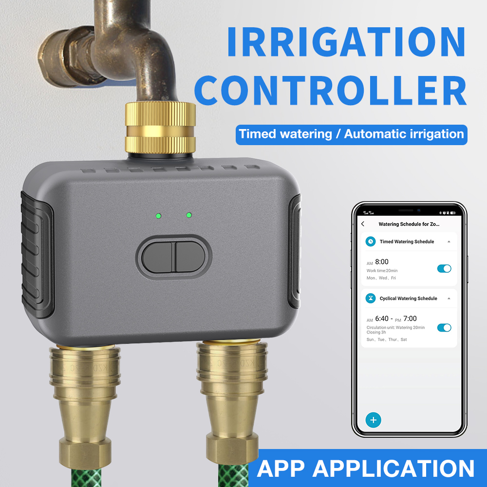 Smart Garden At Home - Tuya 2 โซนรดน้ําจับเวลาสวนชลประทานอัตโนมัติ Controller ระบบรดน้ําหยด Sprinkler